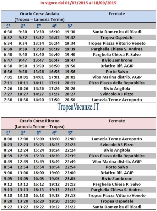 SERVIZIO NAVETTA LAMEZIA AEROPORTO - TROPEA