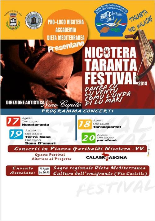 17,18,19 e 20 Agosto NICOTERA TARANTA FESTIVAL