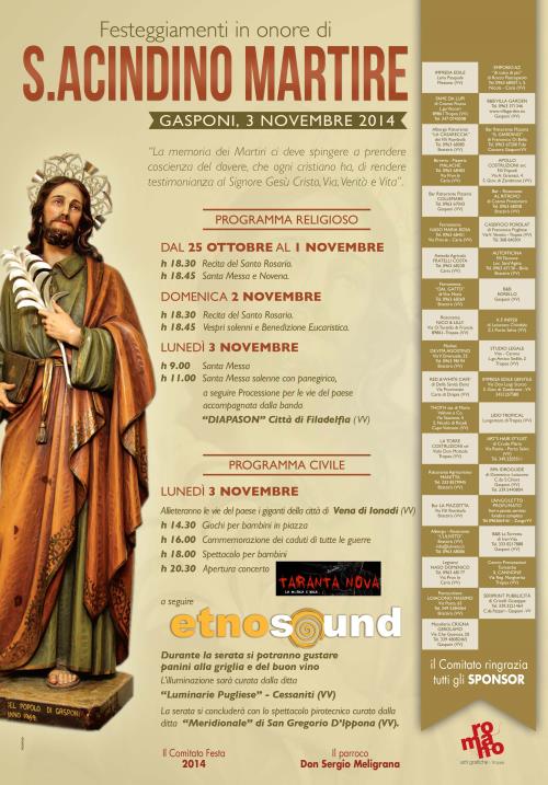 FESTA IN ONORE DI S. ACINDINO MARTIRE